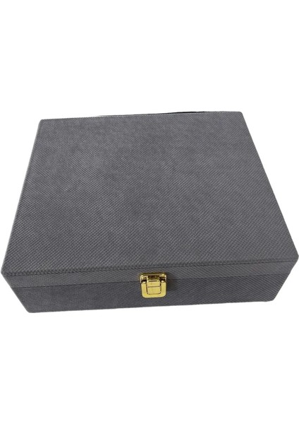 Yerli Keten Kumaş Takı Saklama Kutusu, Gri, 35/30/10 cm fiyatları
