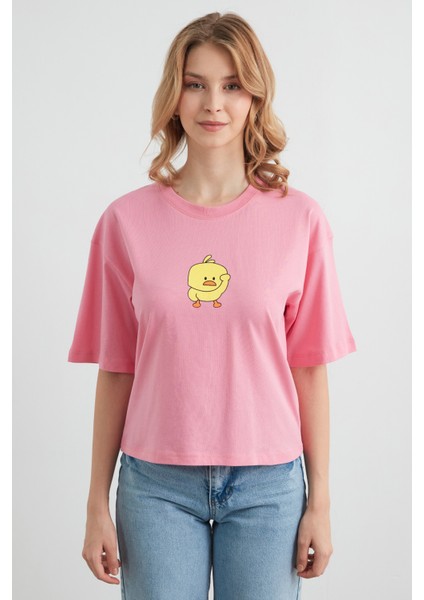 Civciv Baskılı Kısa Kol Tişört