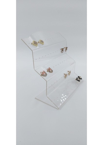 Pleksi 5 Kademe Küpe Standı, Şık ve Düzenli Sergileme Için Ideal Seçim