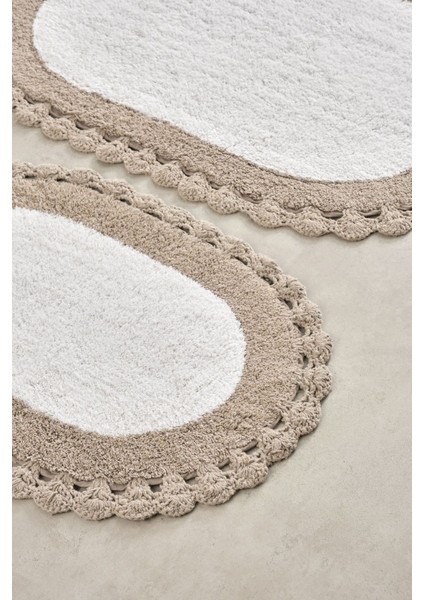 2'li Takım - Özel Dokuma -El Örgüsü - Banyo Paspası - Premium Pamuk - 60X90 + 40X60