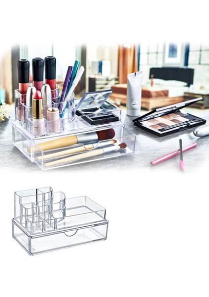 Beyaz Çok Amaçlı Çekmece Düzenleyici, Makyaj ve Kalemlik Organizer