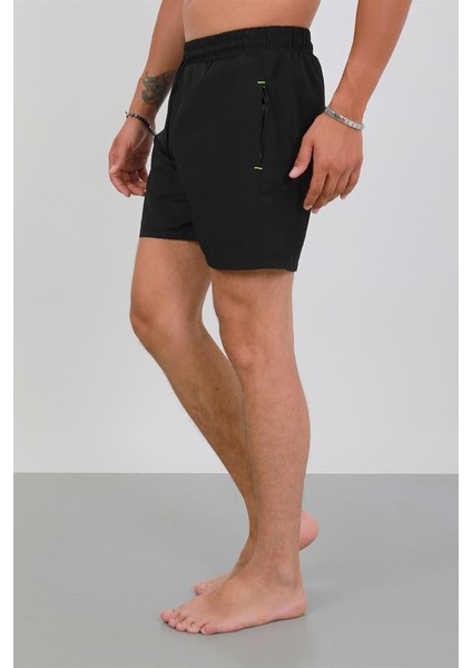 Akbeniz Erkek Fermuarlı Cepli Deniz Şortu Siyah fırsatları
