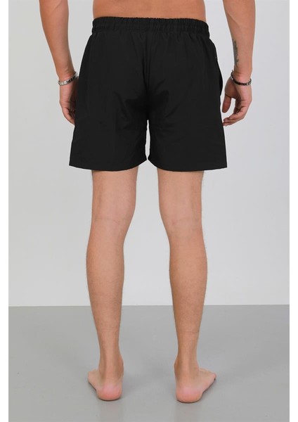Akbeniz Erkek Fermuarlı Cepli Deniz Şortu Siyah