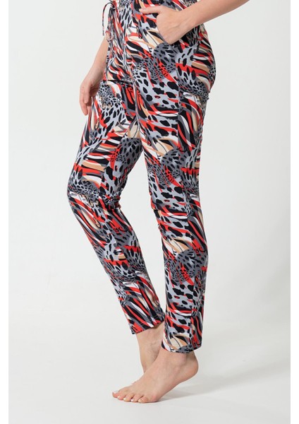 Pamuklu Kadın Büyük Beden Tek Alt Pijama , 112009