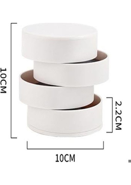 4 Katlı Silindir Takı Organizeri, Beyaz, Şık ve Kullanışlı Takı Kutusu