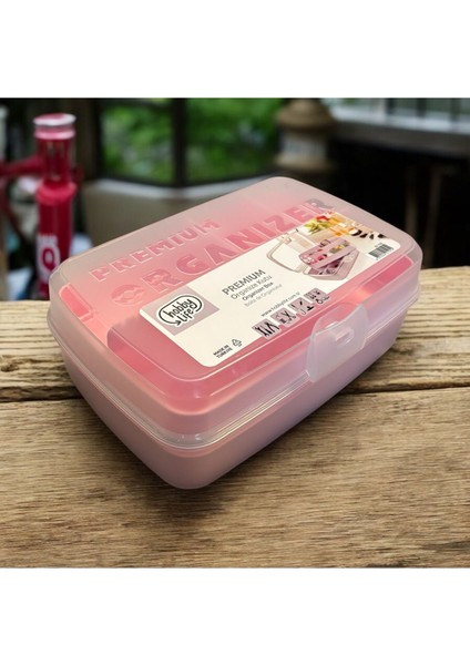 Çok Amaçlı 2 Katlı Saklama Kutusu, 12 Bölmeli, 2 Litre Kapasite, Pembe modelleri