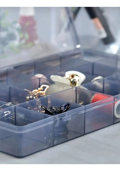 Şık 18 Bölmeli Füme Takı Kutusu, Düzenleyici ve Organizer Hediye modelleri