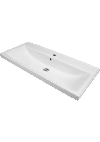 Lotus Banyo Dolabı 100 cm Lavabo Dahil Antrasit Çekmeceli Komple Mebran Mdf