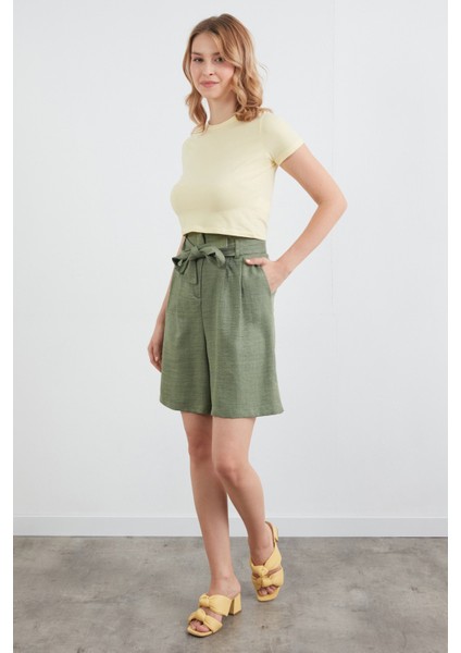 Beli Kuşaklı Cepli Şort modelleri