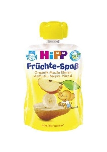 p Organik Muzlu Elmalı Armutlu Meyve Püresi 100 Gr