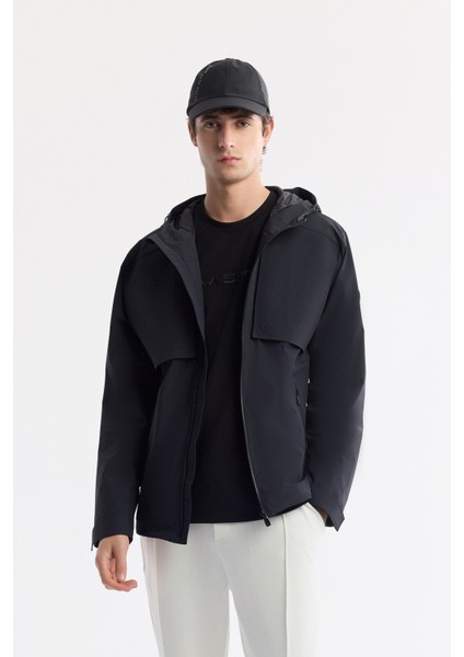 Erkek Siyah Comfort Fit Kapüşonlu Yaka Ince Mont A51Y6053