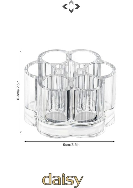 Şeffaf Kristal Organizer, Ruj ve Kalem Düzenleyici, Çiçek Desenli Beyaz 100 Karakter fırsatları