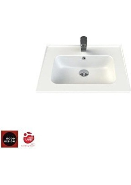 Turkuaz Cerastyle Blue Etajer Uyumlu (Damlalıklı) Lavabo 60*47 cm