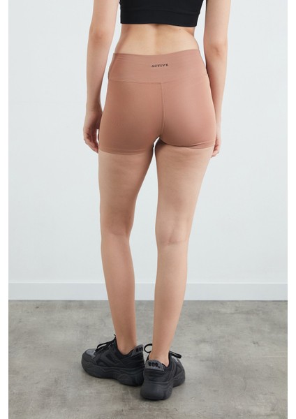 Active Yazı Baskılı Dalgıç Kumaş Biker Tayt modelleri