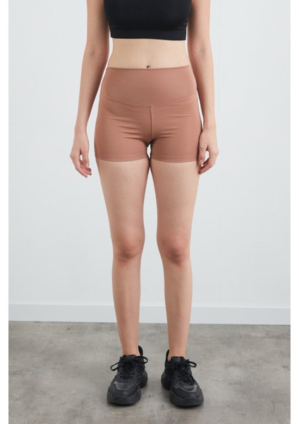 Active Yazı Baskılı Dalgıç Kumaş Biker Tayt