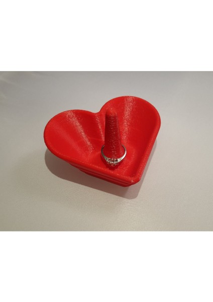Kalp Şekli Takı ve Küpe Standı, Organizer, Kırmızı Renk fiyatları