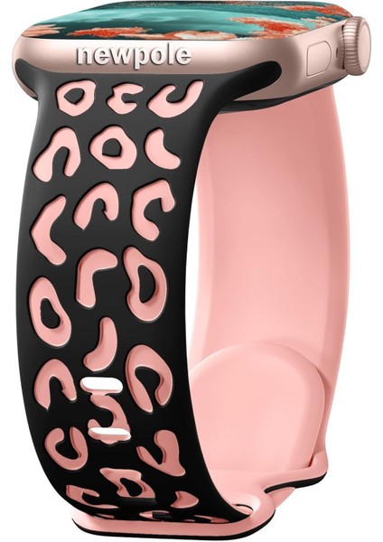 Apple Watch 45MM 44MM 42MM 49MM Uyumlu Leopar Desenli Kordon Kopma Karşıtı Ayarlanabilir Rahatsız Etmeyen Watch Ultra 2/1 9 8 Se 7 6 5 4 3 2 1 Uyumlu Kordon