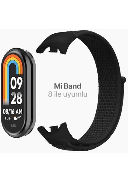 Xiaomi Mi Band 8 Ile Uyumlu Hafif ve Bileği Rahatsız Etmeyen Bilek Ölçüsüne Göre Ayarlanabilen Cırt Cırtlı Tasarım Kaliteli Hasır Örme Kumaş Kordon modelleri