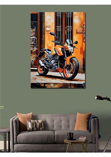 Kanvas Tablo Turuncu Enduro Motosiklet 70X100 cm fiyatları