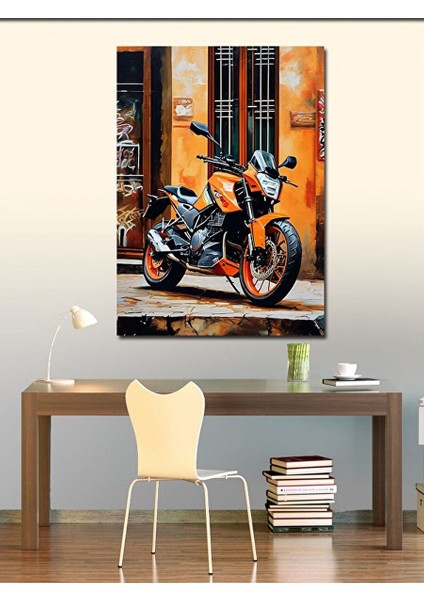 Kanvas Tablo Turuncu Enduro Motosiklet 70X100 cm modelleri