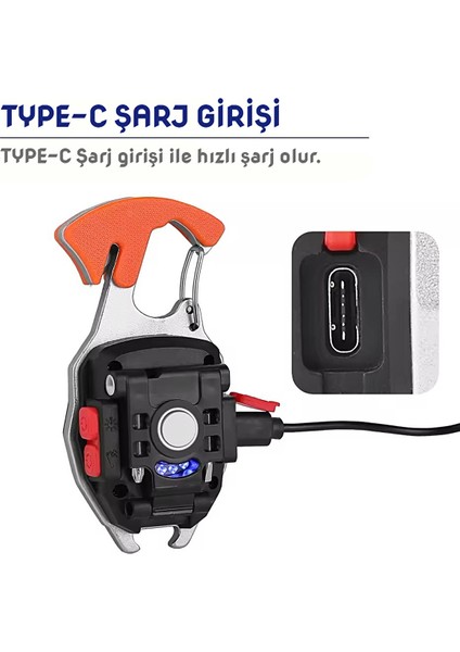 Wison Çok Fonksiyonlu Şarjlı Anahtarlıklı Fener Turuncu (WS-5050) fiyatları