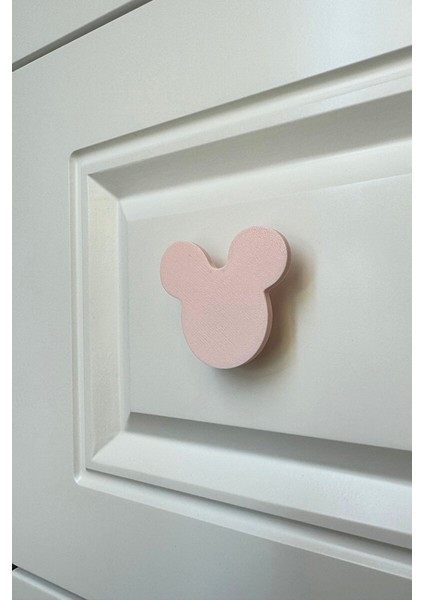 Pembe Mouse Dolap Kulpu- Çocuk Odası, Mutfak ve Banyo Için Modern, Şık ve Dayanıklı Mobilya Kulp, Hd