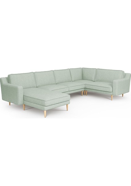 Klem Slim 339 x 203 Köşe Ahşap Ayak - Keten Nil Yeşili