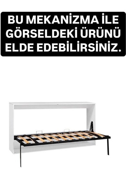 Tek Kişilik Yatay Açılır Duvar Yatağı Mekanizması 90X190 cm