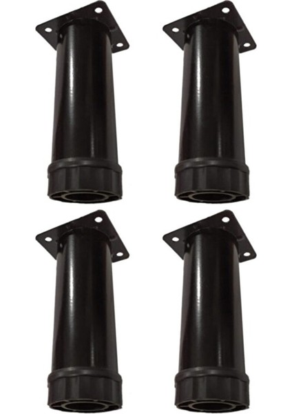 Tablalı Metal Baza Kanepe Dolap Tezgah Mobilya Baza Ayağı Siyah 12 cm 4 Adet