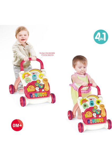 Walker Baby Piyanolu 4in1 Turkuaz Bebek Yürüteci