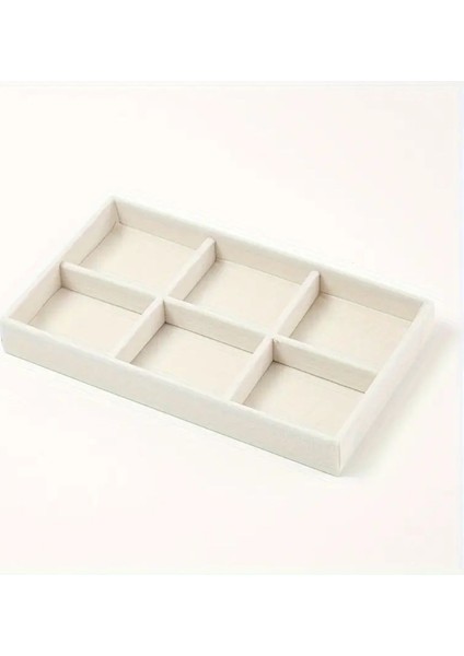 6 Bölmeli Bej Takı ve Makyaj Düzenleyici Tepsi modelleri