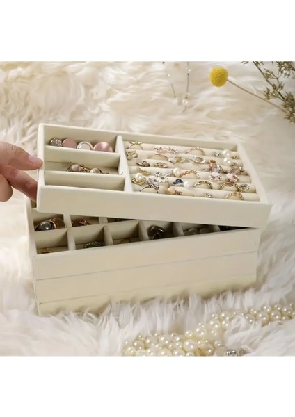 6 Bölmeli Bej Takı ve Makyaj Düzenleyici Tepsi indirimleri