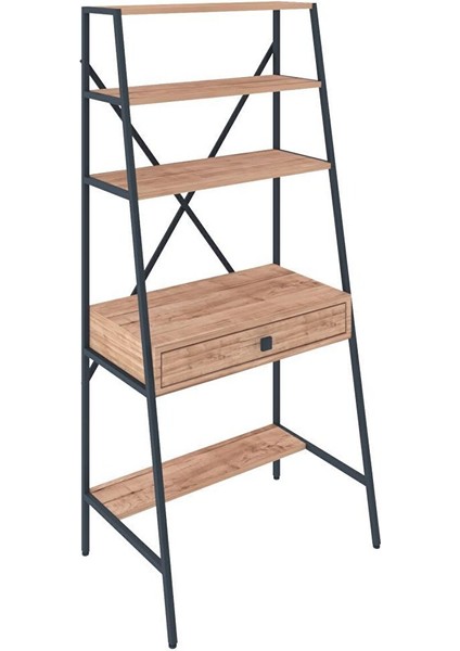 Ferforje Çekmeceli Kitaplıklı Çalışma Masası 84X50X180CM fırsatları