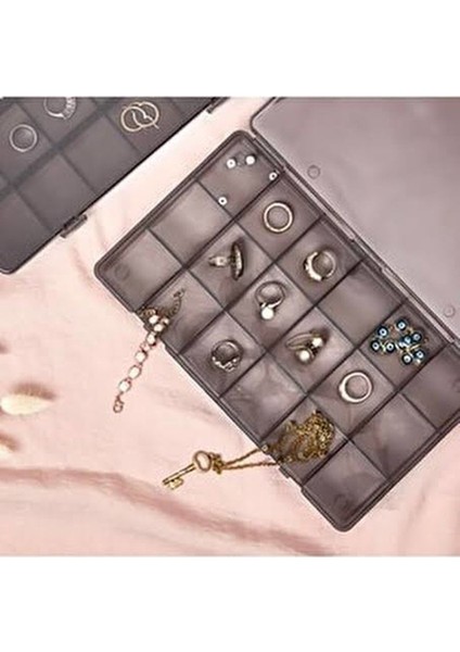 Füme 18 Bölmeli Takı Kutusu, Kolye ve Yüzük Organizer, Düzenleyici Kutu fiyatları