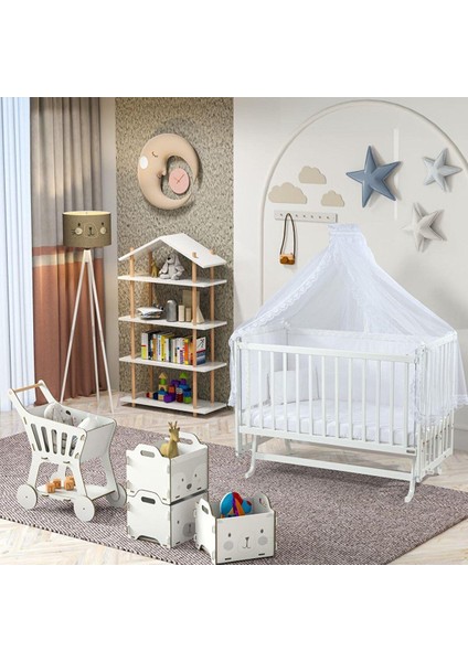 Be-40 Beyaz Elyeza 60 x 120 Anne Yanı Beşik