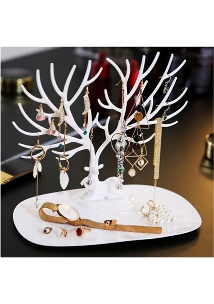 Ahşap Takı Düzenleyici, Yüzük, Küpe ve Kolye Askısı, Şık ve Fonksiyonel Tasarım