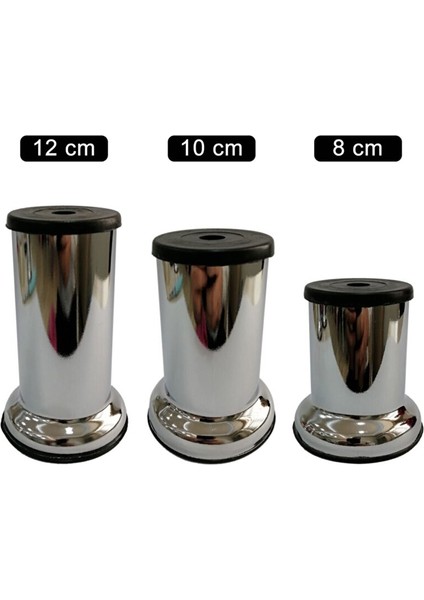 Somunlu Kromajlı Metal Baza Ayağı M8 Ince Dişli 10 cm modelleri