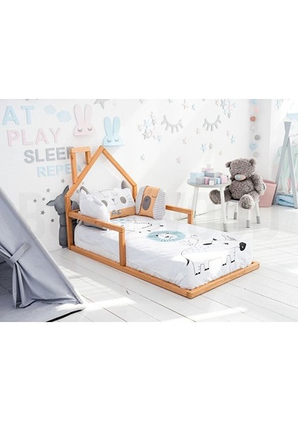 Ahşap Montessori Karyola - Masif Ahşap Karyola - Montessori Çocuk ve Bebek Yatak Opmont-01 60X120 cm modelleri