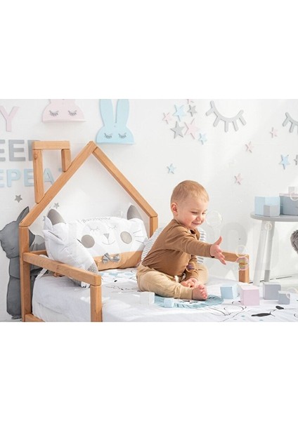 Ahşap Montessori Karyola - Masif Ahşap Karyola - Montessori Çocuk ve Bebek Yatak Opmont-01 60X120 cm indirimleri