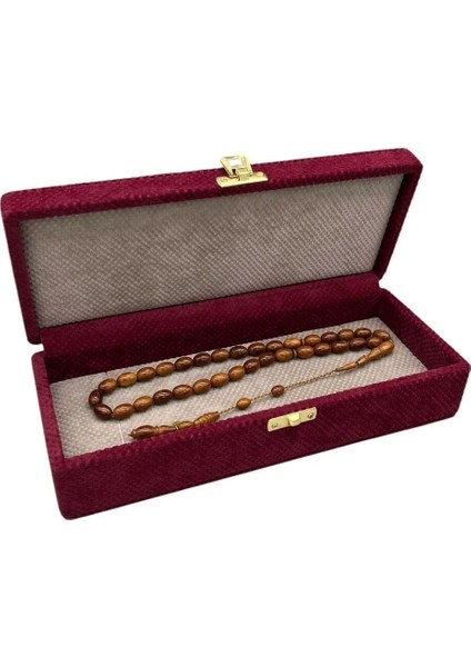 Keten Kumaş Bordo Sergileme Kutusu, 25X10 Cm, Şık ve Kullanışlı Tasarım