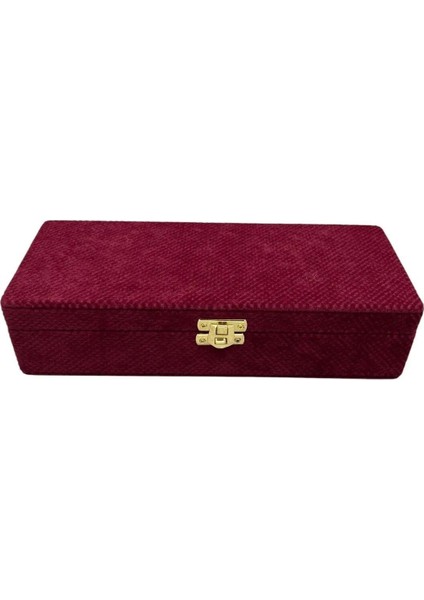 Keten Kumaş Bordo Sergileme Kutusu, 25X10 Cm, Şık ve Kullanışlı Tasarım fiyatları