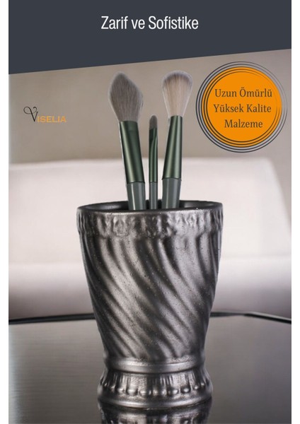 Makyaj Duzenleyici Makyaj Organizeri Makyaj Fırçalığı Makyaj Fırçası Altın Eskitme Renk Model 14