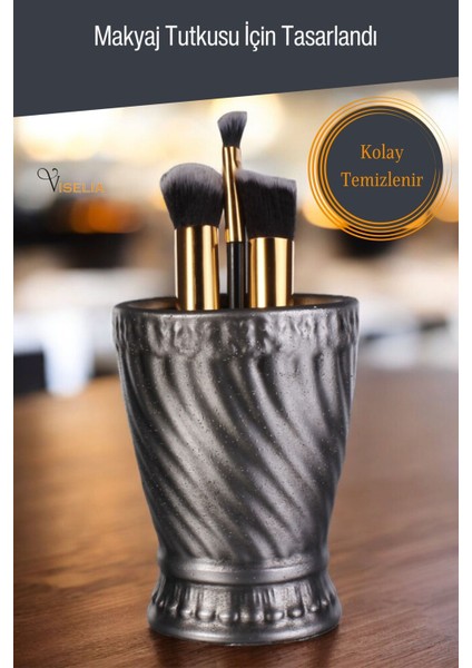 Makyaj Duzenleyici Makyaj Organizeri Makyaj Fırçalığı Makyaj Fırçası Altın Eskitme Renk Model 14