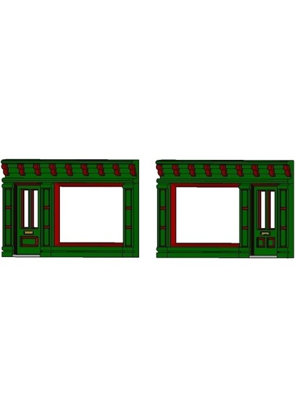 Scaleprint Tek Dükkan Cepheleri Sol ve Sağ 00/ho Ölçeği (Sadece Plastik Aparattır!!!) 3D