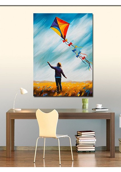 Kanvas Tablo Uçurtma Uçuran Çocuk 50X70 cm fiyatları