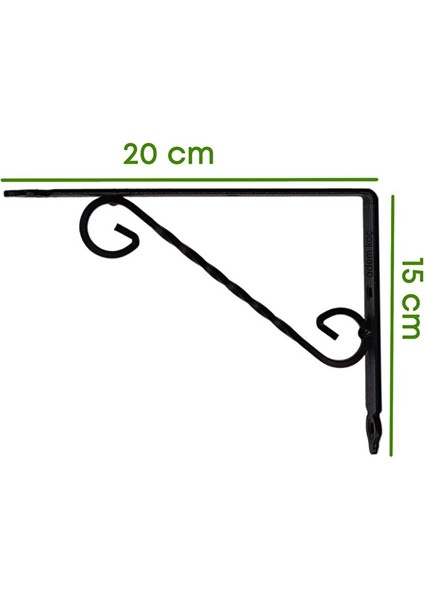 Ferforje Raf Altı Metal L Ayak - 20X15 cm 2 Adet