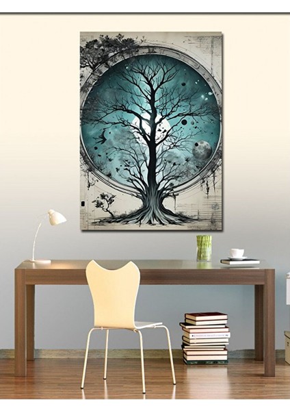 Kanvas Tablo Evren ve Kuru Ağaç 100X140 cm fiyatları