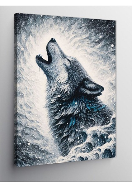 Kanvas Tablo Uluyan Kurt 50X70 cm