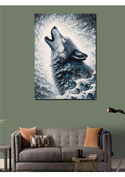 Kanvas Tablo Uluyan Kurt 50X70 cm modelleri