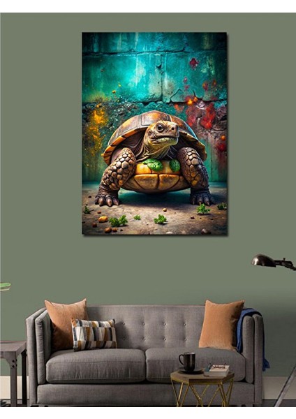 Kanvas Tablo Kaplumbağalar ve Şehir 50X70 cm fiyatları